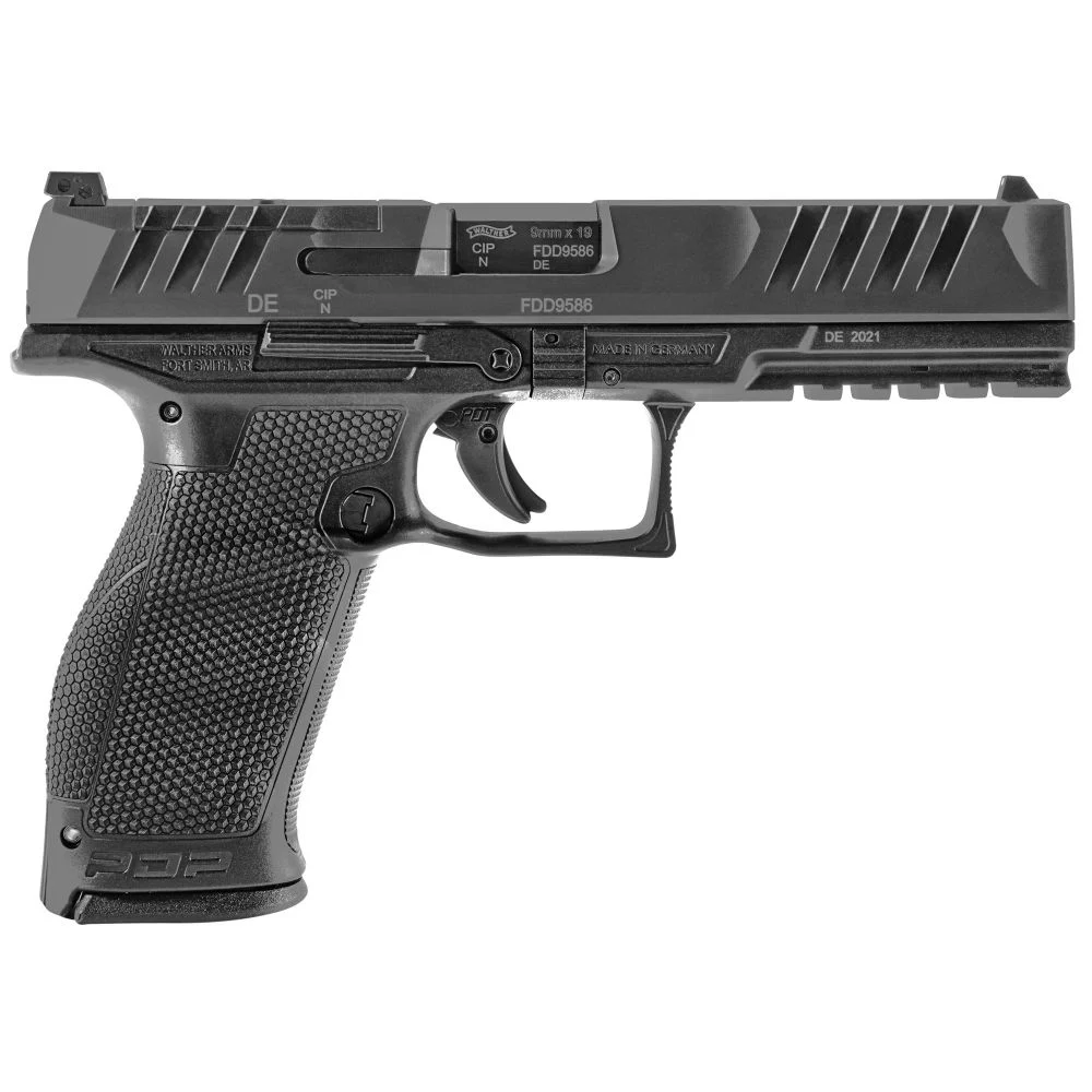 Walther Arms PDP Optic Ready 9mm Semi Auto Pistol - 18 Rounds | 5" Barrel | Polymer Grips | Blue/Black | Iron Sights