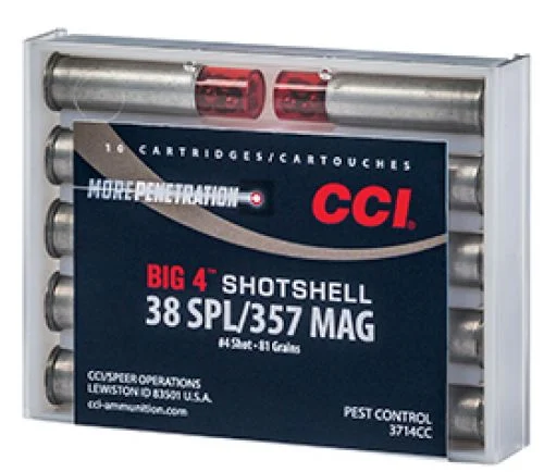 CCI 38SPL/357MagShotshell# 4 Round 10rd box - Aluminum Casing
