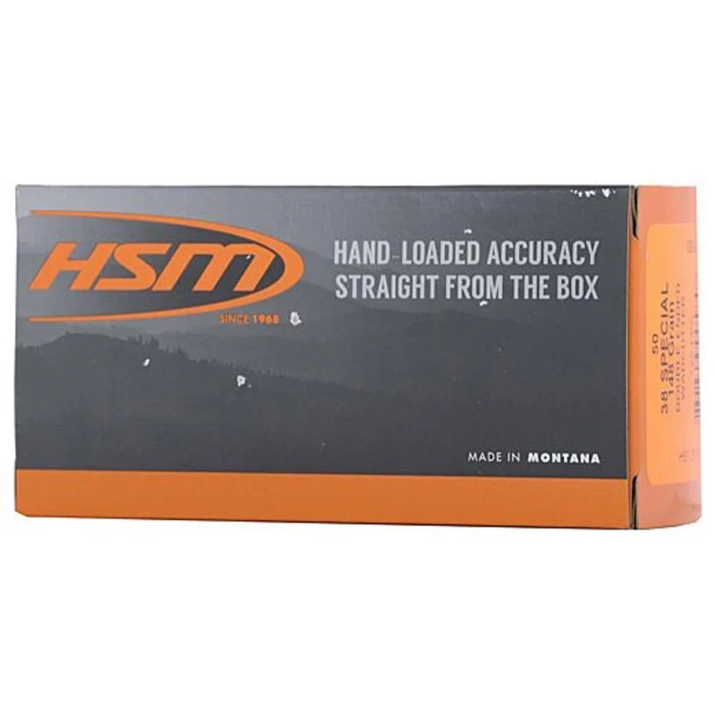 HSM Training Handgun .38 Special 148gr DEWC 725 fps 50/ct - Brass Casing