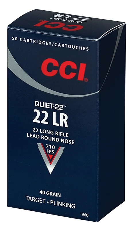 CCI Quiet-22 .22 LR40 Grain LRN 50rd box - Brass Casing