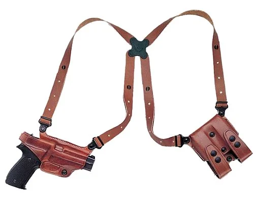 Galco Miami Classic Shoulder System Tan Leather Fits Glock 20,21,29,30 Right Hand - Glock 20/21/29/30 Add Mod | Tan Color | Smooth Material | Shoulder Holster System Type