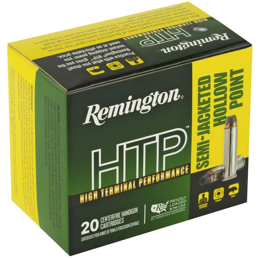 Remington HTP Handgun Ammunition 38 Spl+P 125 gr SJHP 945 fps 20/ct - Brass Casing