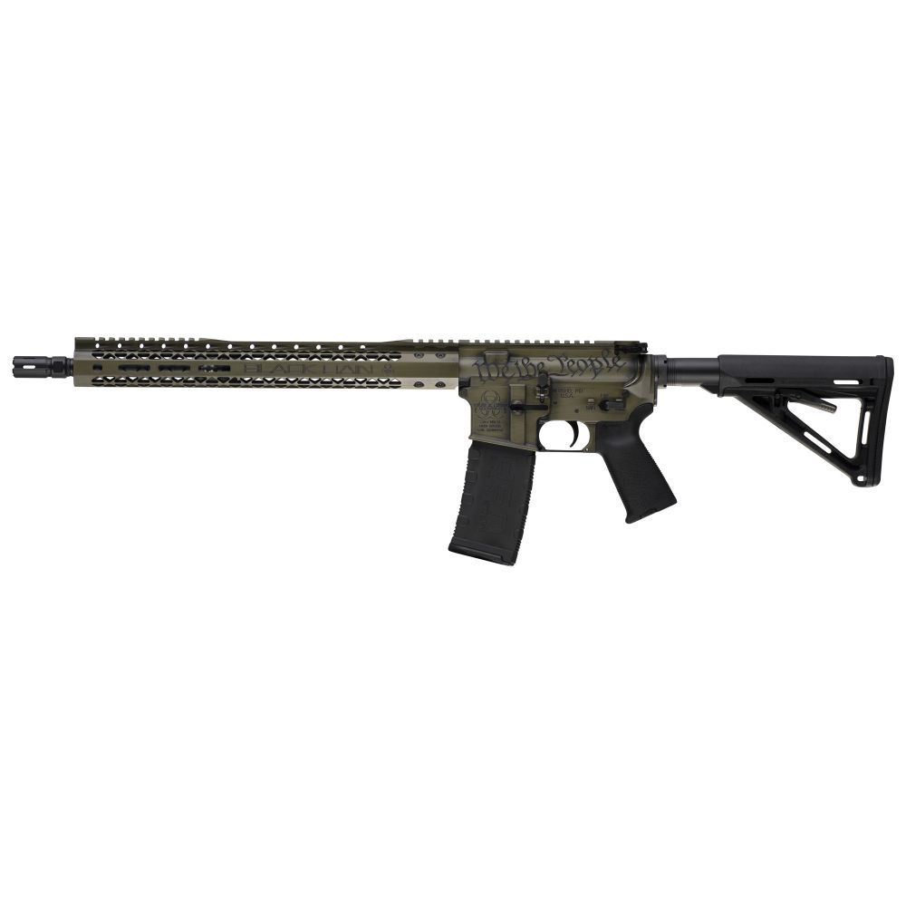 Black Rain "We The People" 223 Remington/556NATO Semi Auto Rifle - 30+1 Rounds | 16" Barrel | Magpul MOE Stock | Green