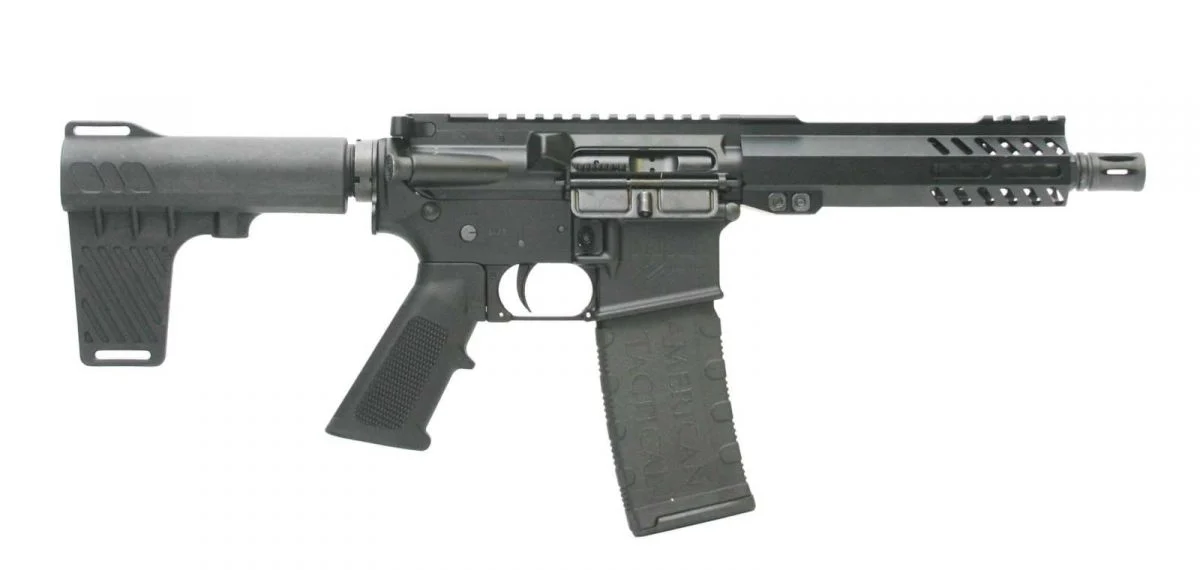 American Tactical MilSport Pistol 5.56x45mm NATO, 7.5" Barrel, Black, 30 Rounds - 30+1 Rounds | 7.5" Barrel | Matte Black
