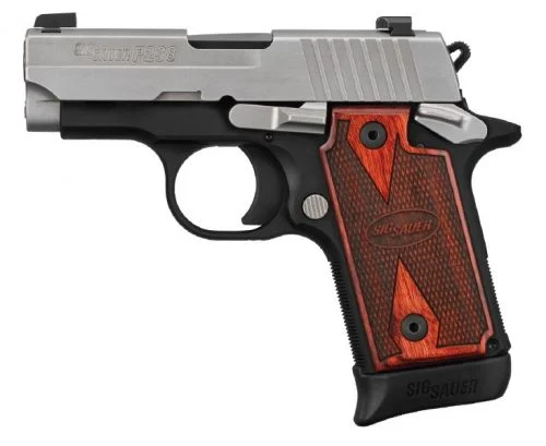 Sig Sauer P238 Two-Tone 380 ACP Semi Auto Pistol - 7+1 Rounds | 2.7" Barrel | Wood Grips | Two-Tone | Night Sights
