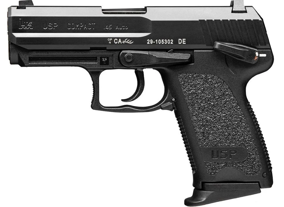 Heckler & Koch H&K USP Compact 45 ACP 3.78" 8+1Black Steel Slide Black Polymer Grip Night Sight DAO - 8 Rounds | 3.78" Barrel | Polymer Grips | Black