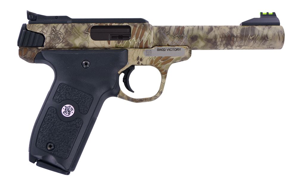 Smith & Wesson VICTORY .22 LR5.5 10R FO KRY - 10 Rounds | 5.5" Barrel | Camo | 3-Dot Sights