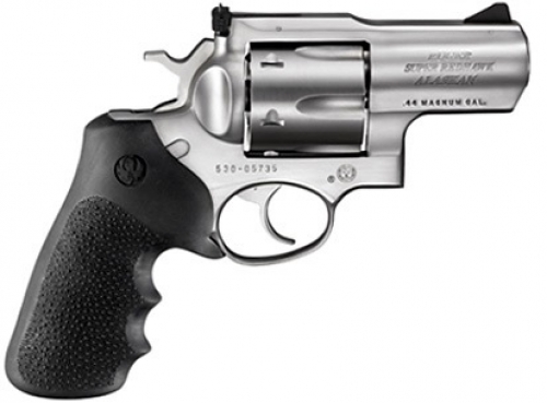Ruger Super Redhawk Alaskan 44mag Revolver - 6 Rounds | 2.5" Barrel | Rubber Grips | Stainless/Silver | 3-Dot Sights
