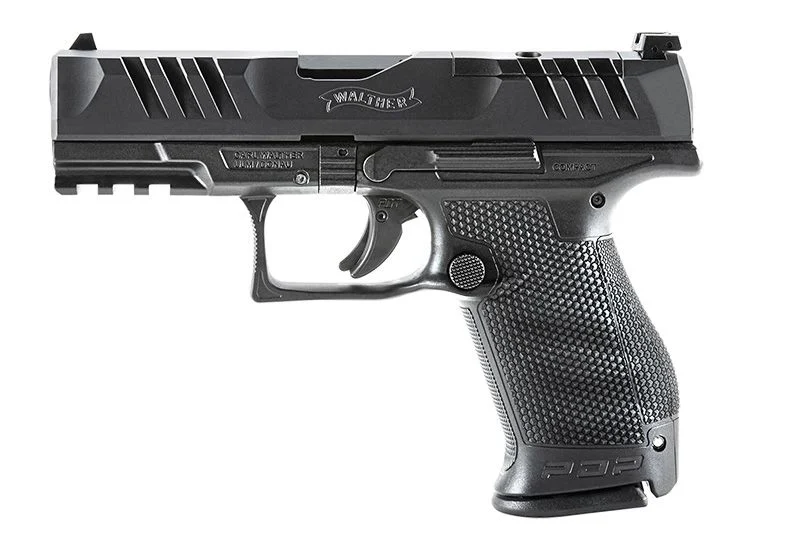 Walther Arms PDP Compact Optic Ready Black 4" 9mm Pistol - 10+1 Rounds | 4" Barrel | Polymer Grips | Blue/Black | 3-Dot Sights