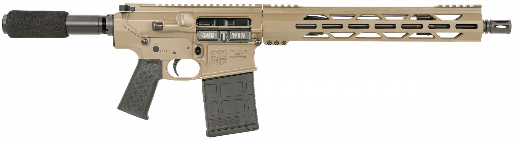 Diamondback DB10 308 Winchester Semi Auto Pistol - 20+1 Rounds | 13.5" Barrel | Polymer Grips | FDE/Tan