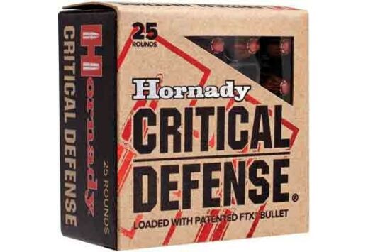 Hornady Critical Defense 38 Spl +P110grFTX 25rd box - Nickel Plated Brass Casing