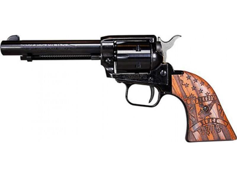 Heritage Manufacturing Rough Rider Engraved 1776 4.75" 22 Long Rifle Revolver - 6 Rounds | Wood Grips | Blue/Black