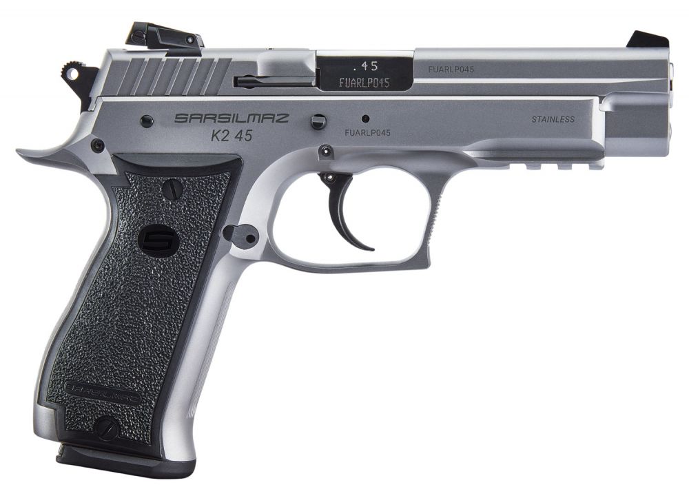 Sar USA K2 .45 ACP 4.70" Semi Auto Pistol - 10+1 Rounds | 4.7" Barrel | Polymer Grips | Stainless/Silver