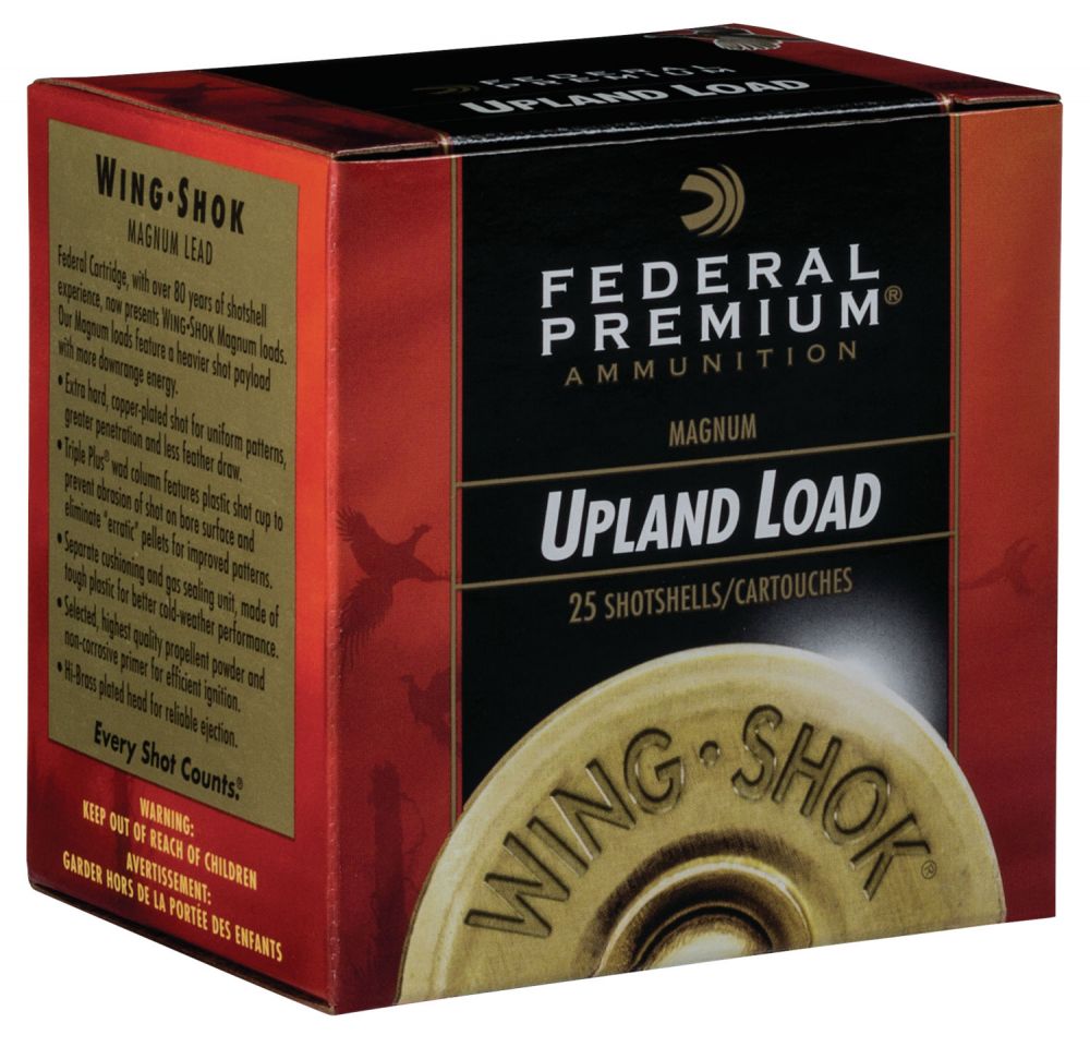 Federal Premium Upland Wing-Shok High Velocity 12 Gauge 2.75" 1 3/8 oz 4 Shot 25 Bx/ 10 Cs