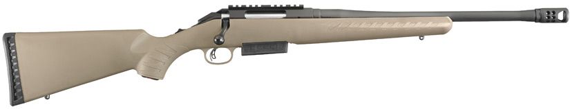 Ruger American Ranch 450 Bushmaster Bolt Action Rifle - 3 Rounds | 16.12" Barrel | Flat Dark Earth Stock | Synthetic | Blue/Black