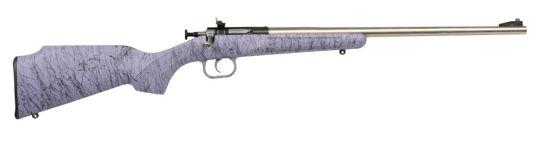 CRICKETT 22LR SS PRPL/BLK WEB PURPLE/BLACK WEBBING STOCK 22 LR - 1 Round | 16.125" Barrel | Purple Stock | Stainless/Silver