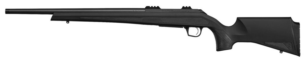 CZ 600 Alpha 6.5 PRC, 24" Threaded Barrel, Black, 4 Rounds - 4+1 Rounds | 24" Barrel | Black Stock | Blue/Black