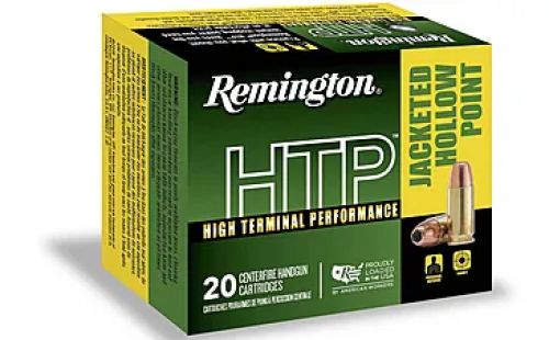 Remington HTP Jacketed Hollow Point 40 S&W Ammo 155gr20rd box - Brass Casing