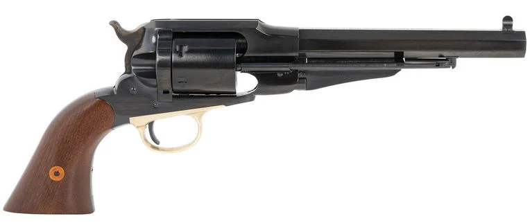 Cimarron 1858 New Model Navy 7.5" 38 Special Revolver - 6 Rounds | 7.5" Barrel | Wood Grips | Blue/Black | 3-Dot Sights