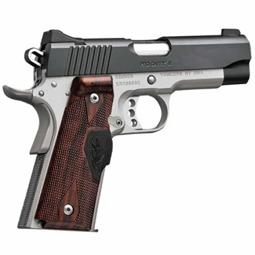 Kimber Pro Carry II 9mm, 4", Two-Tone Pistol, Low Profile Sights, 7rd Magazine, Rosewood Laser grips - 7 Rounds | 4" Barrel | Stainless/Silver