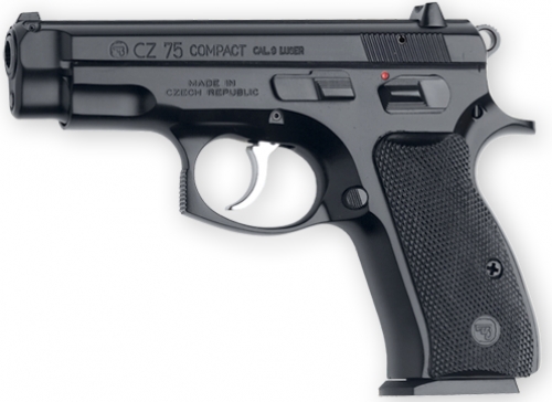 CZ 75 Compact 9mm Pistol - 10+1 Rounds | 3.8" Barrel | Polymer Grips | Blue/Black | 3-Dot Sights