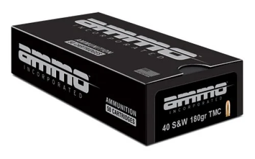Ammo Inc. Signature Total Metal Case 40 S&W Ammo 50 Round Box - Brass Casing