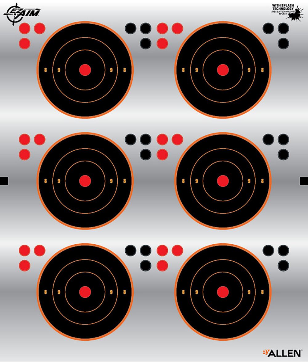 Allen EZ-Aim Reflective Bullseye Self-Adhesive Mylar Target 6 Per Pkg