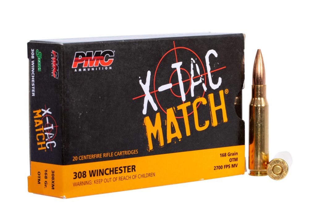 PMC X-Tac Match 308 Win 168 gr Open Tip Match (OTM) 20 Bx/ 40 Cs - Brass Casing