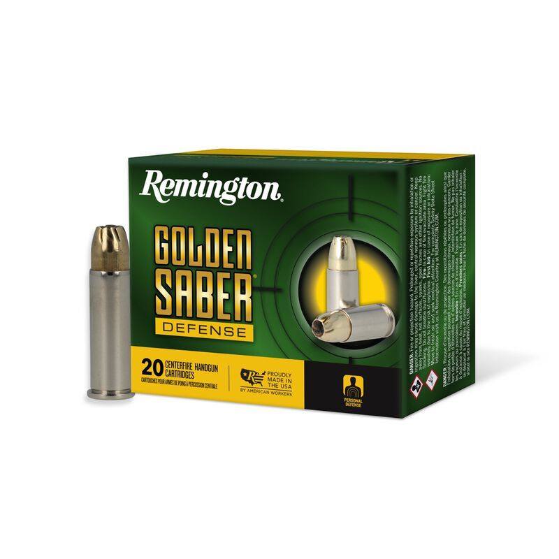 Remington Golden Saber Defense Ammunition .38 Spl(+P) 125gr BJHP 975 fps 20/ct - Brass Casing