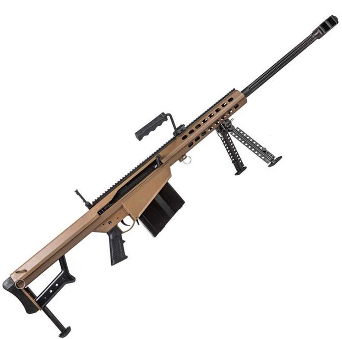 Barrett Firearms M82 A1 .50 BMG Semi-Automatic AR-15 Rifle, FDE Cerakote - 14031 - 10+1 Rounds | 29" Barrel | Fixed Stock | Synthetic | FDE/Tan
