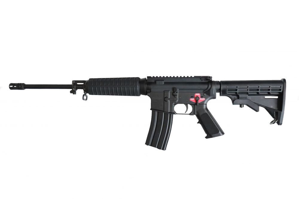 Bushmaster QRC BFSIII 223 Remington/5.56 NATO, 16" Barrel, Black, 30 Rounds - 30+1 Rounds | 16" Barrel | Collapsible Stock | Synthetic | Blue/Black