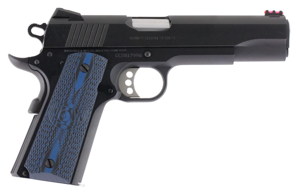 Colt 1911 Competition Government 45 ACP Semi Auto Pistol - 8+1 Rounds | 5" Barrel | Composite Grips | Blue/Black