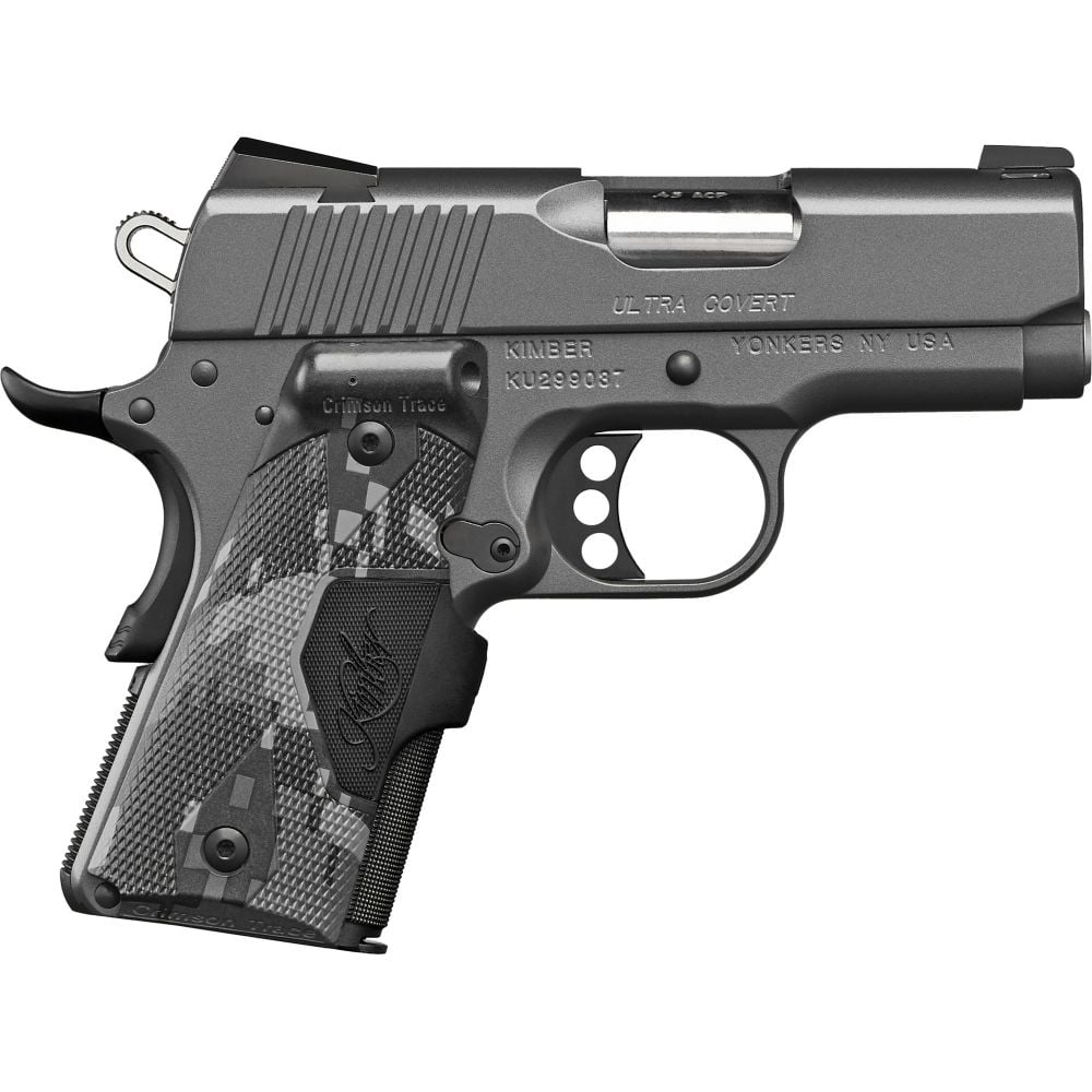 Kimber 1911 Ultra Covert .45 ACP Semi Auto Pistol - 7+1 Rounds | 3" Barrel | Laser Grips | Gray | Night Sights