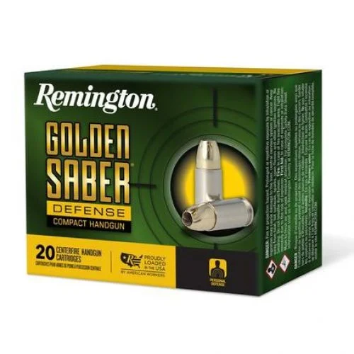 Remington Ammunition Golden Saber Defense .45 ACP 230 gr Brass Jacket Hollow Point (BJHP) 20 Bx/ 25 Cs for Compact Handguns - Brass Casing