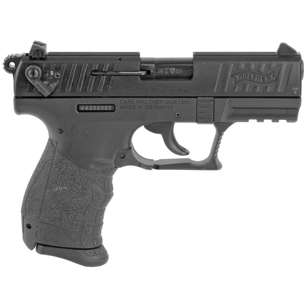 Walther Arms P22 CA Approved .22LR Semi Auto Pistol - 10+1 Rounds | 3.4" Barrel | Polymer Grips | Blue/Black | 3-Dot Sights