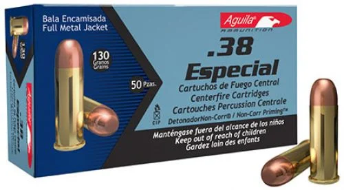 AGUILA 1E382521 38SPL 130 GR FMJ 1000 - Brass Casing