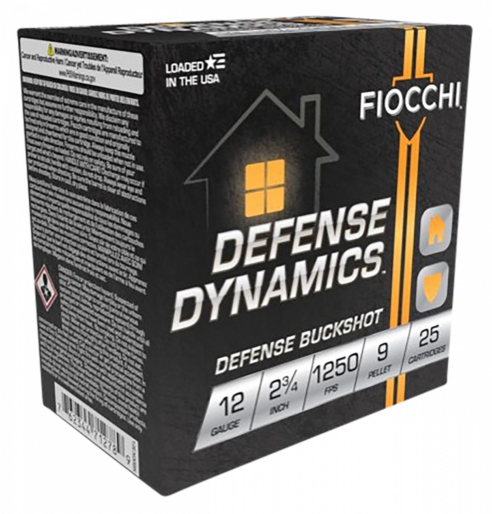 Fiocchi Defense Dynamics 12 GA 2-3/4" 00-Buckshot 9-pellet 25rd Box