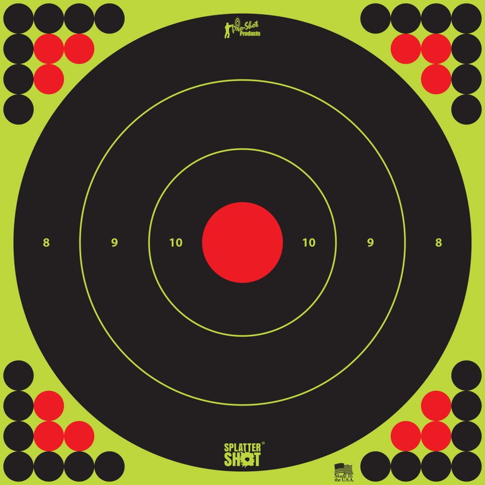 Pro-Shot SplatterShot Self-Adhesive Paper Bullseye Black/Green 5 Pack