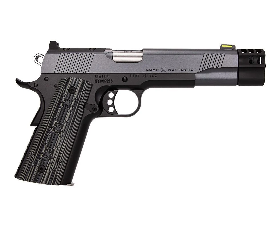Kimber Comp X Hunter 10mm Semi Auto Pistol - 8+1 Rounds | 5" Barrel | Stainless/Silver | Fiber Optic Sights