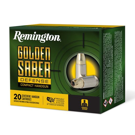 Remington Ammunition Golden Saber Defense .45 ACP +P 185 gr Brass Jacket Hollow Point (BJHP) 20 Bx/ 25 Cs - Brass Casing