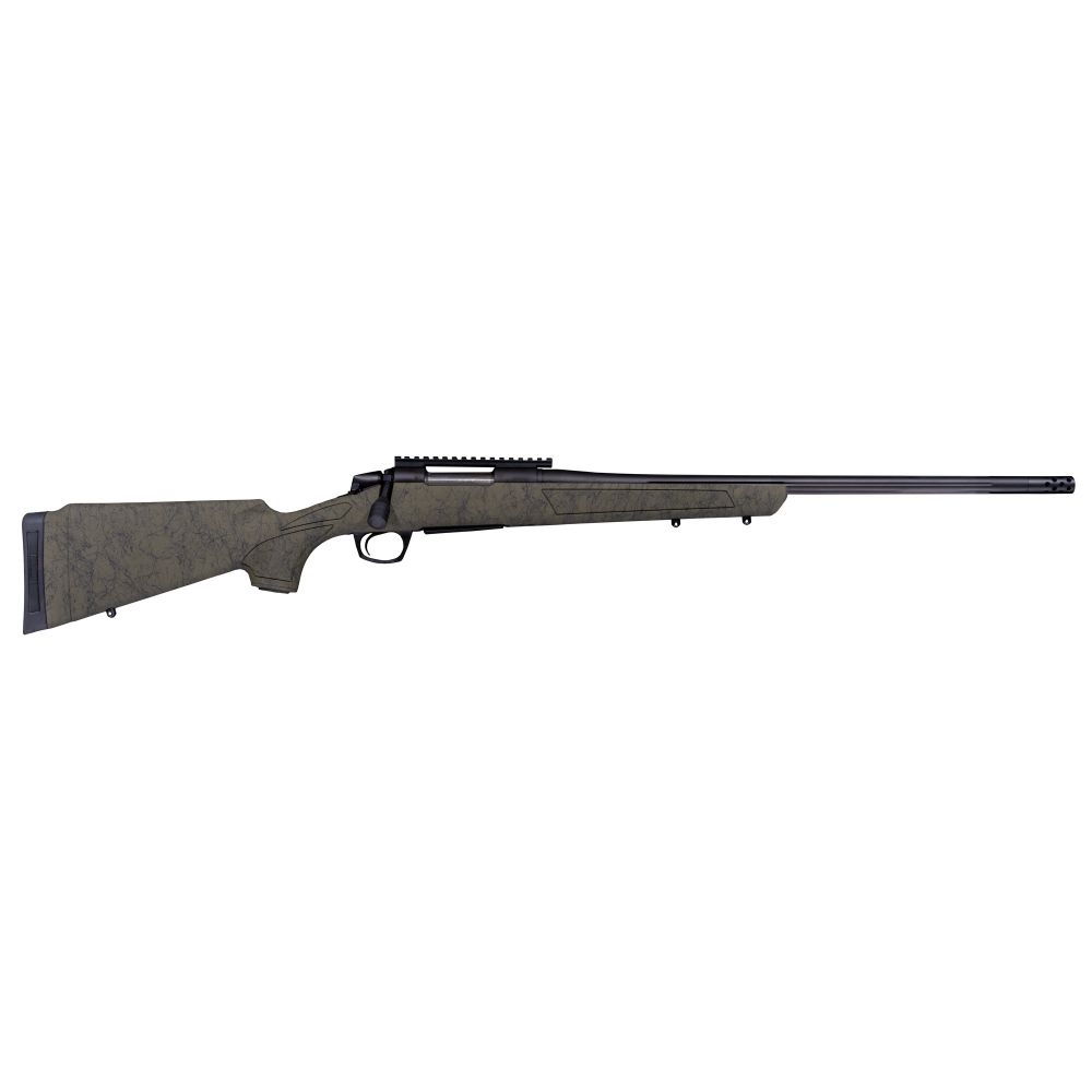 CVA Cascade XT 308 Winchester Bolt Action Rifle - 4 Rounds | 22" Barrel | Black with Green Webbing Stock | Synthetic | Blue/Black