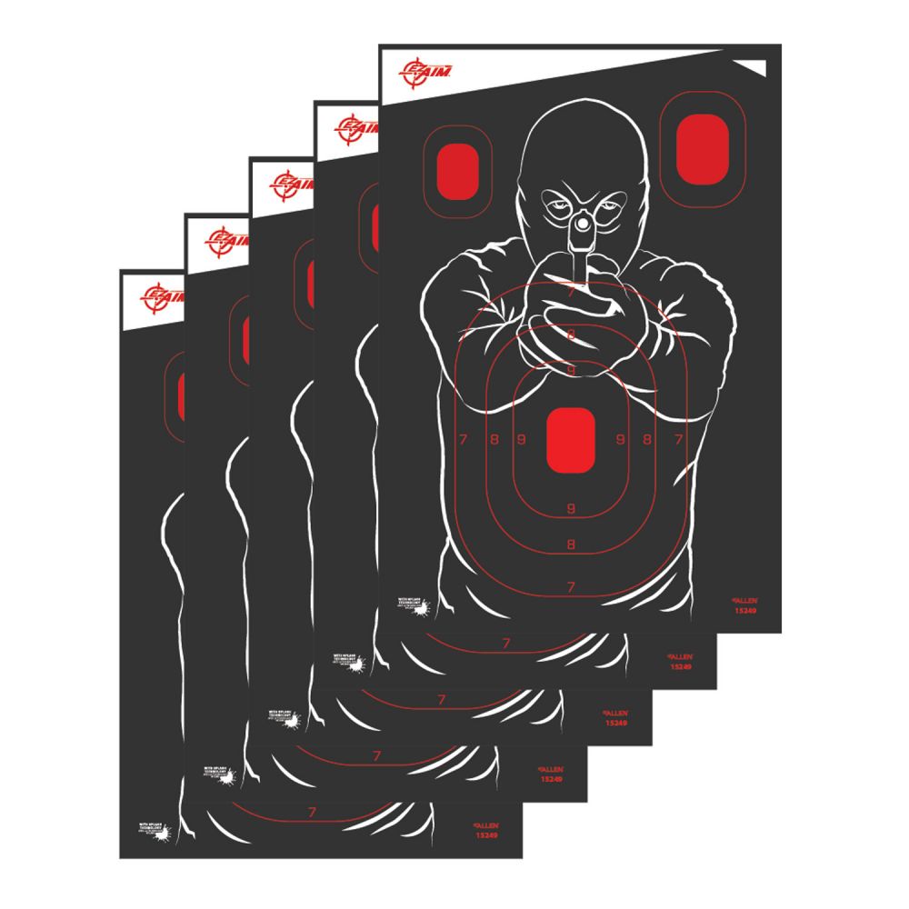 Allen EZ Aim Splash Non-Adhesive Paper 12" x 18" Silhouette/Bad Guy Black/Red 5 Pack