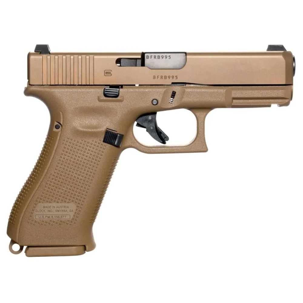 Glock G19X Compact Crossover USA Bronze/Coyote 17 Rounds 9mm Pistol - 19+1 Rounds | 4.02" Barrel | FDE/Tan | Glock Fixed Rear Sights