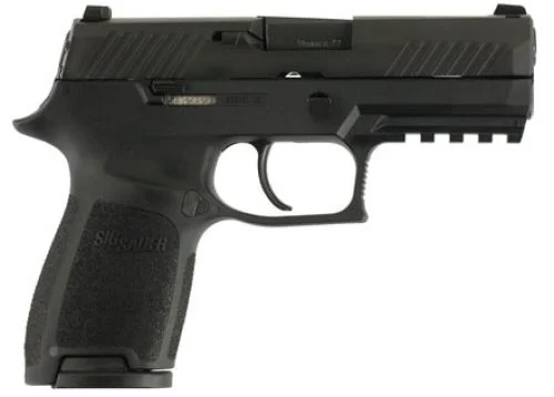 Sig Sauer P320 Compact Pistol, 9mm, 3" Barrel, Black, 10 Rounds - 10 Rounds | 3.9" Barrel | Polymer Grips | Blue/Black | 3-Dot Sights