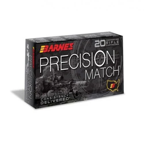 Barnes Bullets Precision Match 7.62 NATO/.308 WIN 175 GR OTM 20 Bx/ 10 Cs - Brass Casing