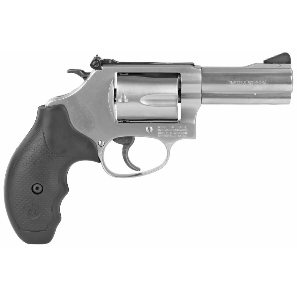 Smith & Wesson Model 60 Stainless 3" 357 Magnum Revolver - 5 Rounds | 3" Barrel | Polymer Grips | Stainless/Silver | Adjustable Sights