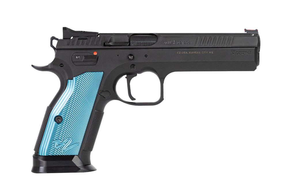 CZ TS 2 9mm Semi Auto Pistol - 20+1 Rounds | Metal Grips | Blue/Black | 3-Dot Sights