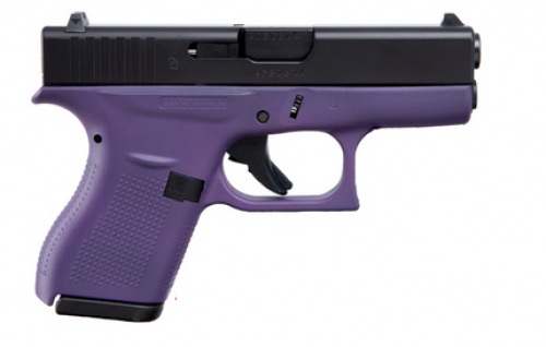 Glock G42 Purple/Black 380 ACP Pistol - 6+1 Rounds | 3.26" Barrel | Glock Fixed Rear Sights