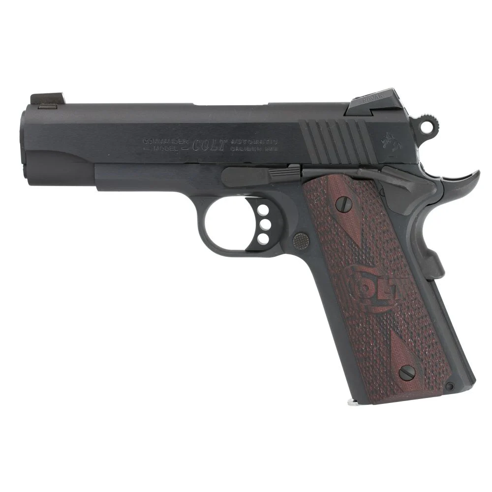 Colt Mfg 1911 Commander Combat 9mm Semi Auto Pistol - 9 Rounds | 4.25" Barrel | Composite Grips | Blue/Black