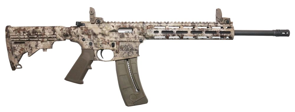 Smith & Wesson M&P15-22 Sport M-LOK Kryptic Highlander 22 Long Rifle Semi Auto Rifle - 25+1 Rounds | 16.5" Barrel | 6-Position Stock | Synthetic | Blue/Black